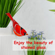 Stained glass Red cardinal planter decor