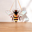 Honey bee stained resin window hangings