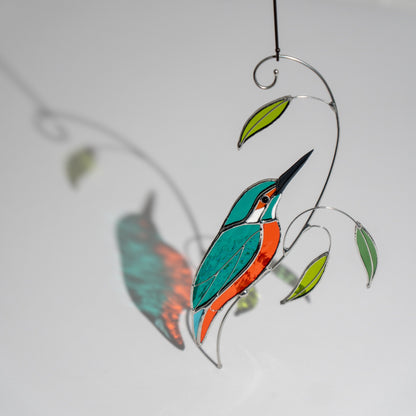 Custom stained glass window bird suncatcher
