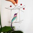 Hummingbird stained glass bird suncatcher