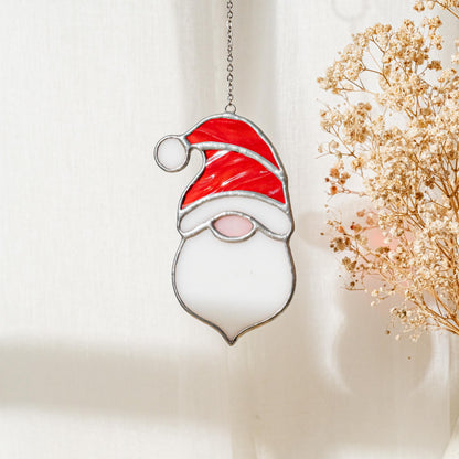 Santa Claus stained glass suncatchers home decor