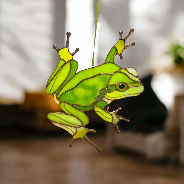 Frog stained resin window hangings
