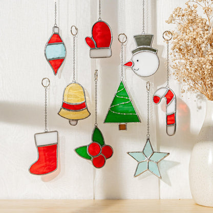Stained glass Christmas ornaments