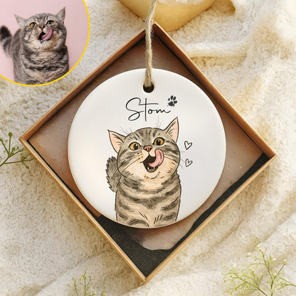 Personalized Watercolor Pet Photo Ornament