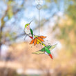 Custom stained glass hummingbird suncatcher
