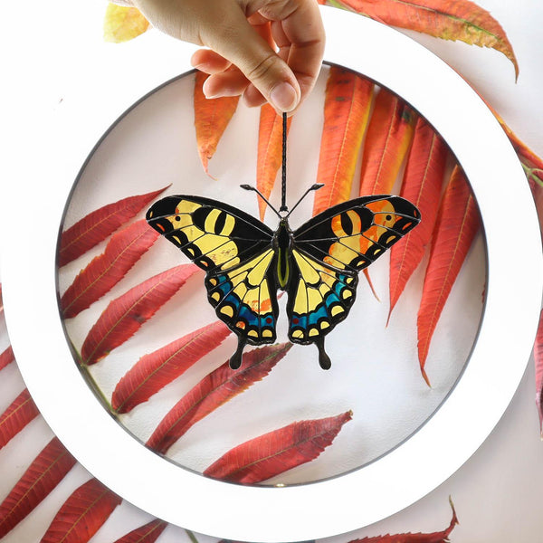 Yellow swallowtail butterfly suncatcher