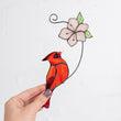 Cardinal stained glass ornament
