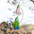Hummingbird stained glass flower
