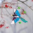 Magpie stained glass window hangings