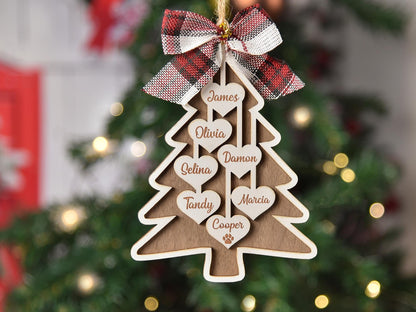 Custom Wooden Family Christmas Ornament