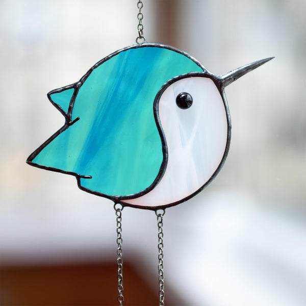Stained glass art Hummingbird light catcher