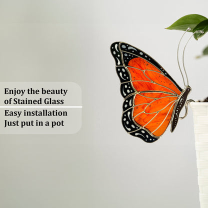 Stained Glass Butterfly Monarch Suncatcher