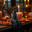 Spooky Faceless Cloak Figurine for Halloween