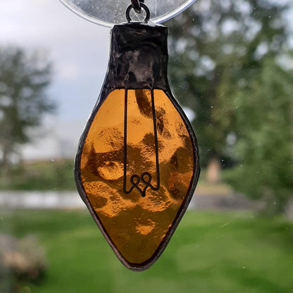 Christmas Lights Suncatcher, Stained Glass Christmas Ornaments