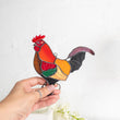 Stained glass rooster wall hanging
