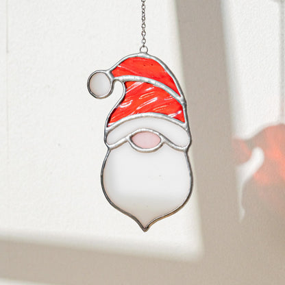 Santa Claus stained glass suncatchers home decor