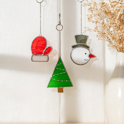 Stained glass Christmas ornaments