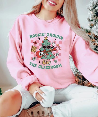 Rockin Around the Classroom Christmas Teacher Shirt