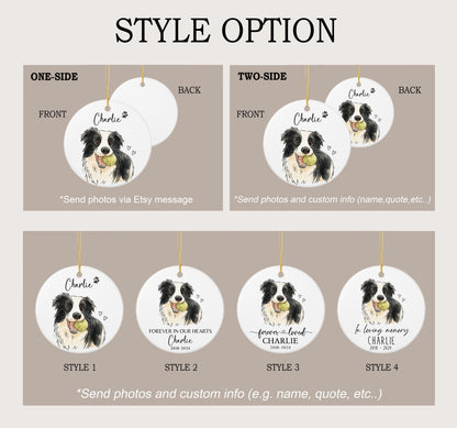 Personalized Watercolor Pet Photo Ornament