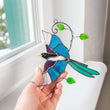 Magpie stained glass window hangings