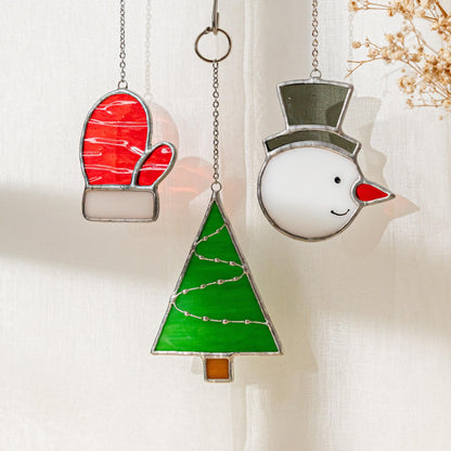 Stained glass Christmas ornaments