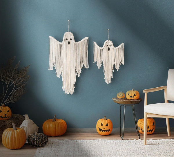 Macrame Ghost, Spooky Wall Art