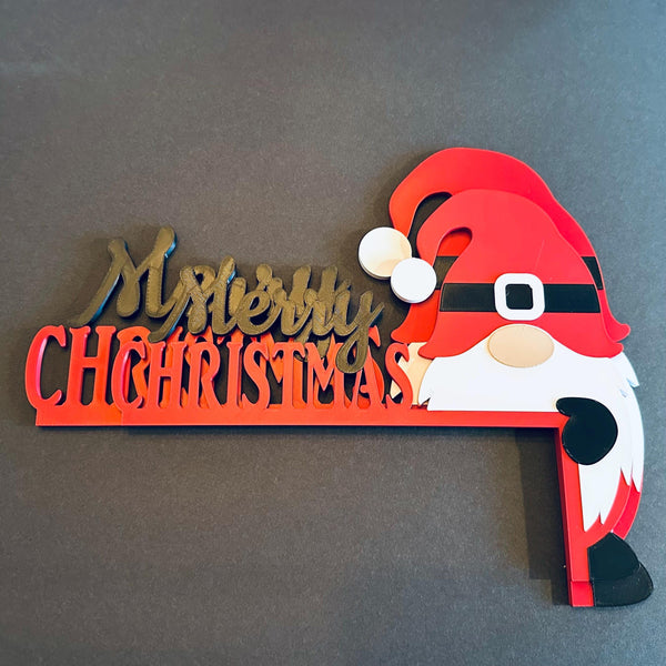 Merry Christmas Gnome Door Corner Decoration
