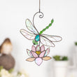 dragonfly and lotus flower Custom stained glass