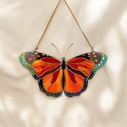 Monarch butterfly stained resin window hangings