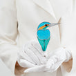 Kingfisher Bird Planter Stained Glass Decor