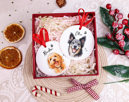 Personalized Watercolor Pet Photo Ornament