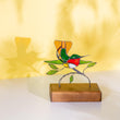 Custom stained glass hummingbird panel
