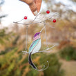 Hummingbird stained glass bird suncatcher