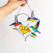 Stained glass hummingbird suncatcher