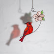 Cardinal stained glass ornament