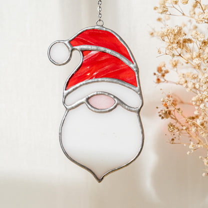 Santa Claus stained glass suncatchers home decor