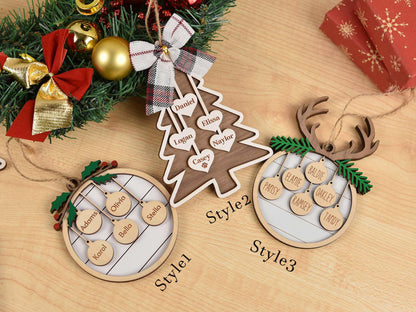 Custom Wooden Family Christmas Ornament