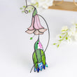 Hummingbird stained glass flower