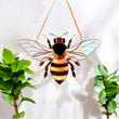 Honey bee stained resin window hangings
