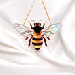 Honey bee stained resin window hangings