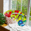 Chameleon stained resin window hangings