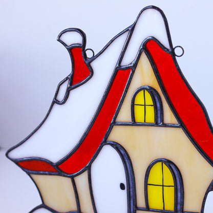 Stained Glass Christmas Village Set