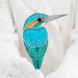 Kingfisher Bird Planter Stained Glass Decor