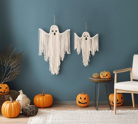 Macrame Ghost, Spooky Wall Art