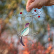 Hummingbird stained glass bird suncatcher