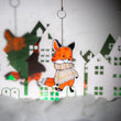 Fox stained glass window hangings