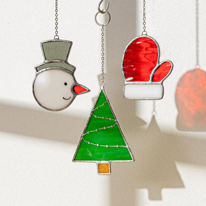 Stained glass Christmas ornaments