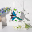 Magpie stained glass window hangings
