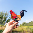 Stained glass rooster wall hanging