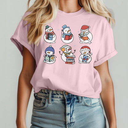 Snowman Reading Book Shirt